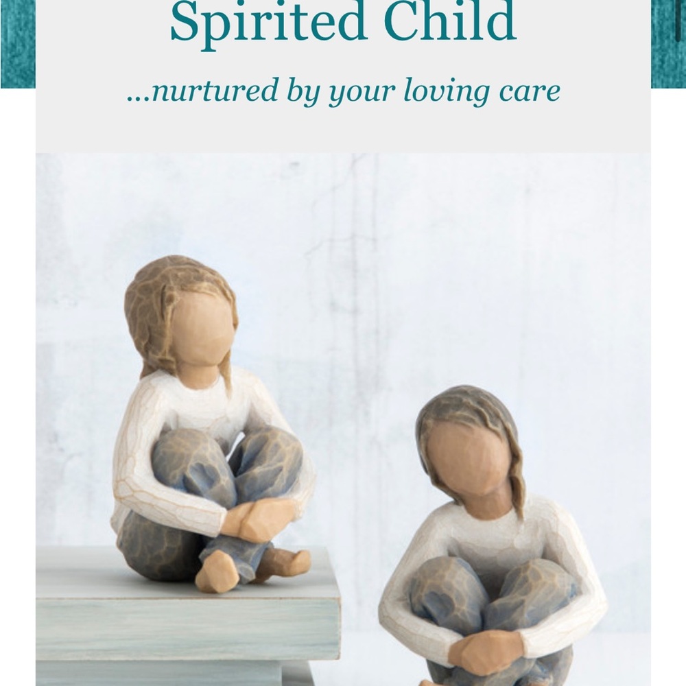 Willow Tree Spirited Child Figurine - White and Tan